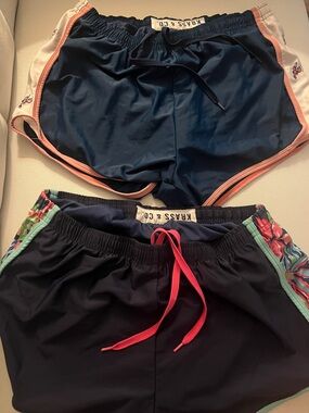 Krass & Co. Women's Navy Athletic Shorts with Pink Trim